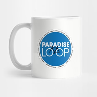 Paradise Loop in blue circle Mug